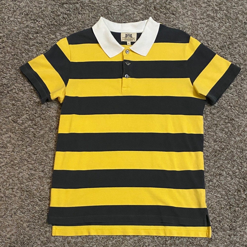 Juicy Couture Yellow and Black Striped Shirt